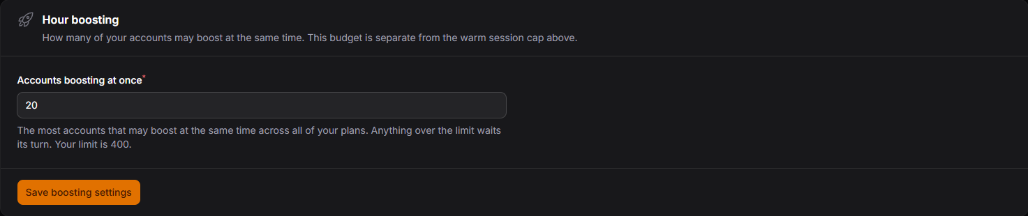 The account-wide boost limit