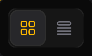 The gallery and list view switcher
